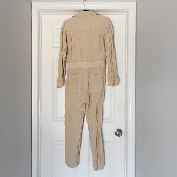 MATE The Label Linen Long Sleeve Jumpsuit in Natural - Picture 4 of 8
